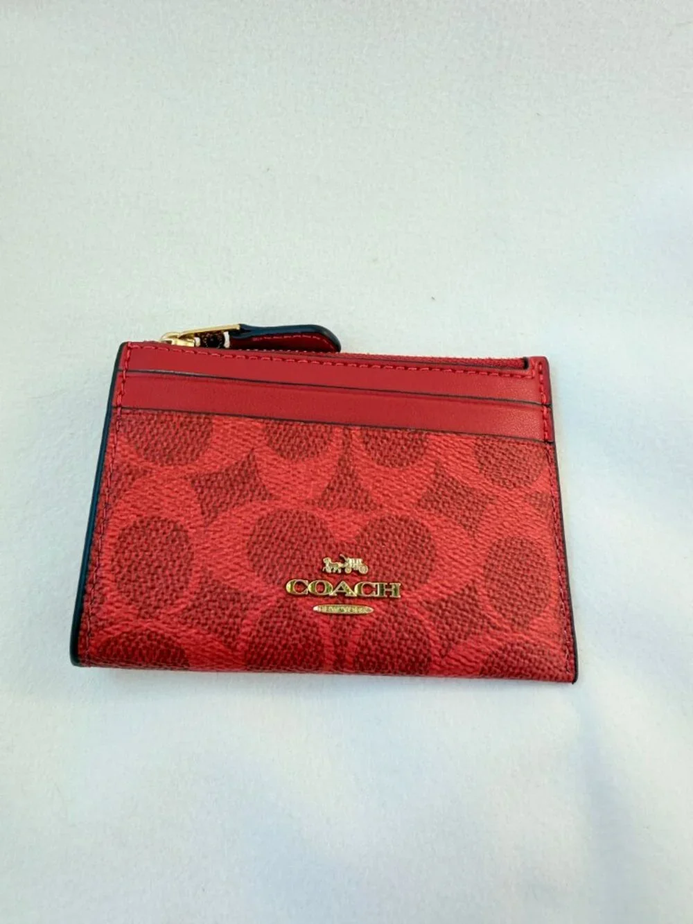 coach Mini Skinny Id Case In Signature Canvas cw870